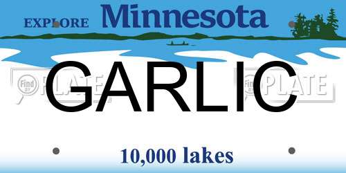 GARLIC Minnesota License Plate