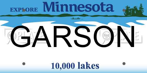 GARSON Minnesota License Plate