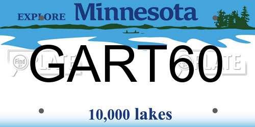 GART60 Minnesota License Plate