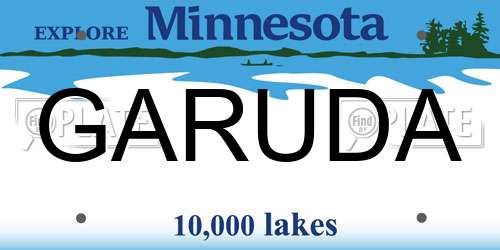 GARUDA Minnesota License Plate