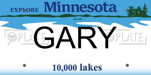 GARY Minnesota License Plate