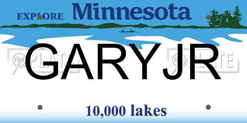 GARYJR Minnesota License Plate