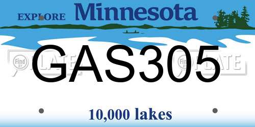 GAS305 Minnesota License Plate