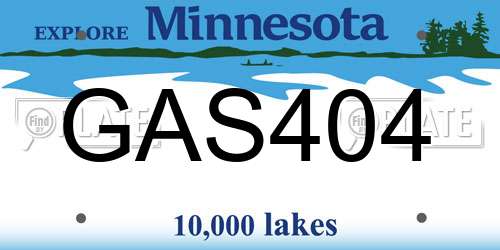 GAS404 Minnesota License Plate