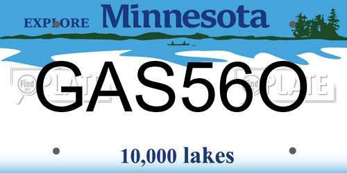 GAS56O Minnesota License Plate