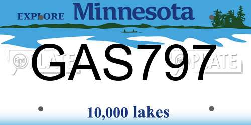 GAS797 Minnesota License Plate