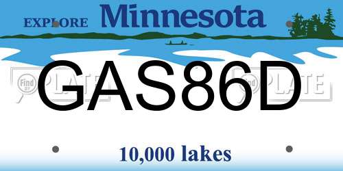 GAS86D Minnesota License Plate