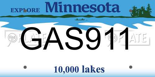 GAS911 Minnesota License Plate