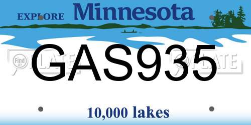 GAS935 Minnesota License Plate