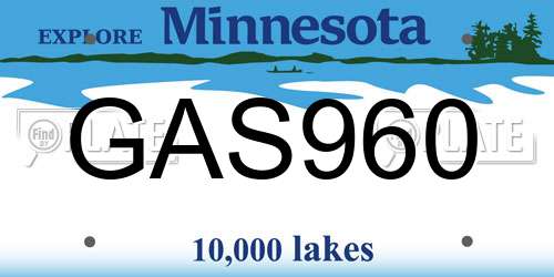 GAS960 Minnesota License Plate