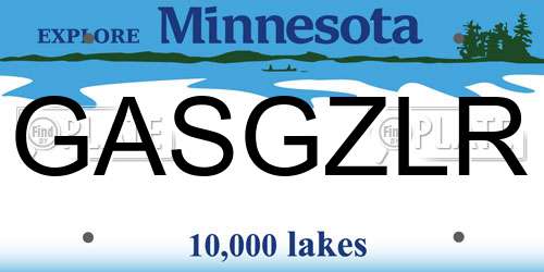 GASGZLR Minnesota License Plate