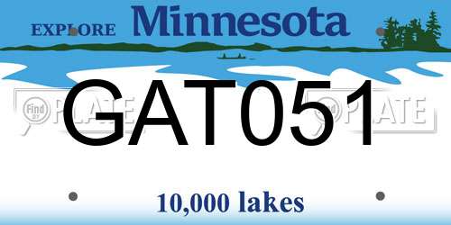 GAT051 Minnesota License Plate