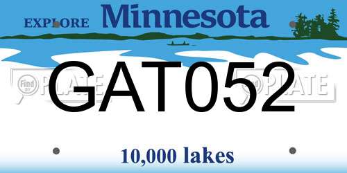 GAT052 Minnesota License Plate
