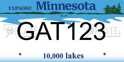 GAT123 Minnesota License Plate