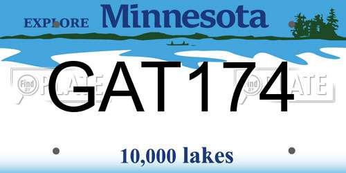 GAT174 Minnesota License Plate