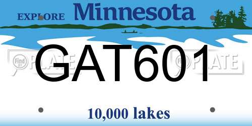 GAT601 Minnesota License Plate