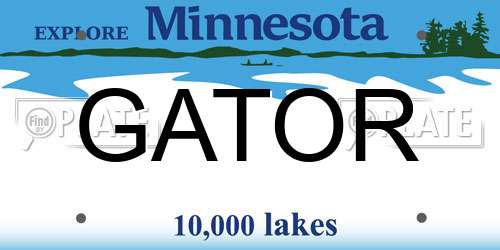 GATOR Minnesota License Plate