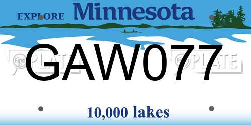 GAW077 Minnesota License Plate