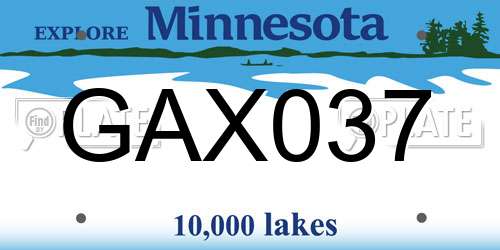 GAX037 Minnesota License Plate