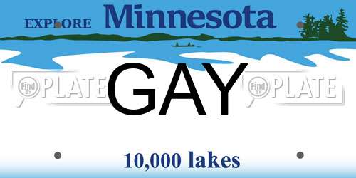 GAY Minnesota License Plate
