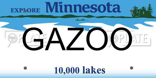 GAZOO Minnesota License Plate