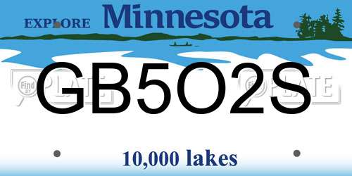 GB5O2S Minnesota License Plate