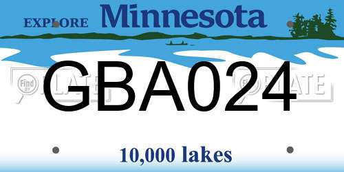 GBA024 Minnesota License Plate