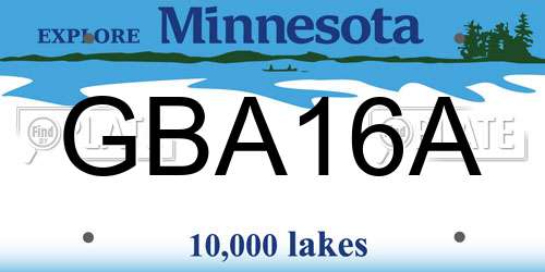 GBA16A Minnesota License Plate