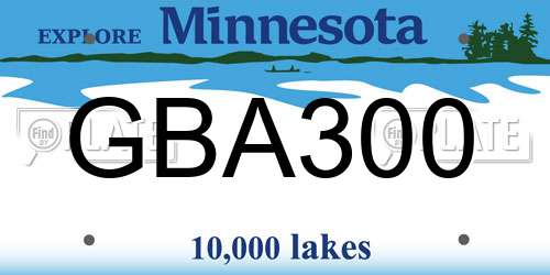 GBA300 Minnesota License Plate