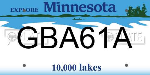 GBA61A Minnesota License Plate