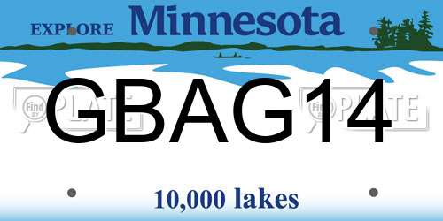 GBAG14 Minnesota License Plate