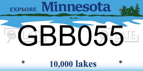GBB055 Minnesota License Plate