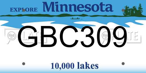 GBC309 Minnesota License Plate