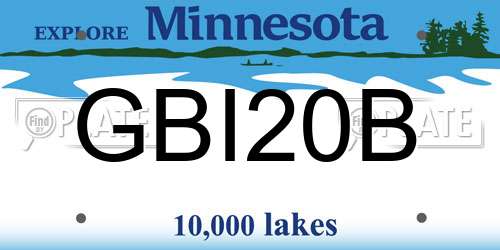 GBI20B Minnesota License Plate