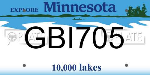 GBI705 Minnesota License Plate