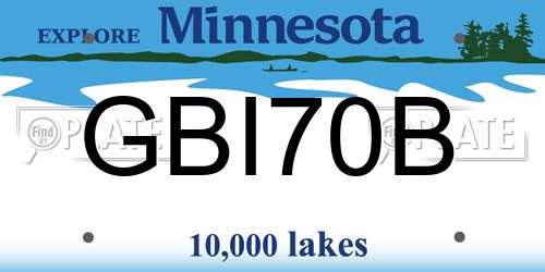GBI70B Minnesota License Plate