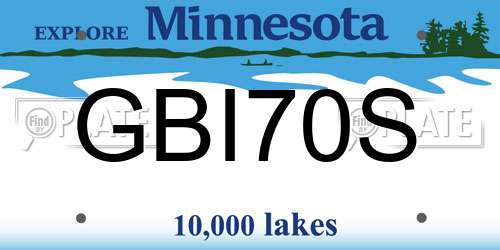 GBI70S Minnesota License Plate