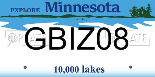 GBIZ08 Minnesota License Plate