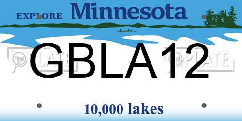 GBLA12 Minnesota License Plate