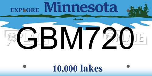 GBM720 Minnesota License Plate