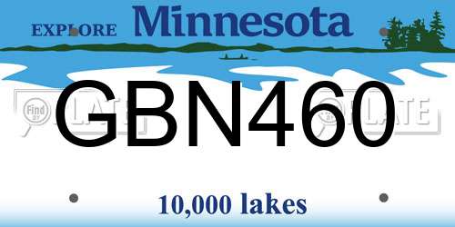 GBN460 Minnesota License Plate