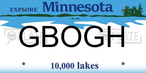 GBOGH Minnesota License Plate