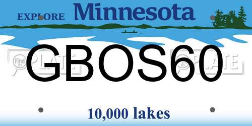 GBOS60 Minnesota License Plate