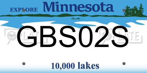 GBS02S Minnesota License Plate