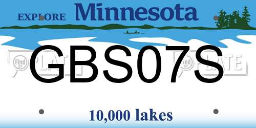 GBS07S Minnesota License Plate
