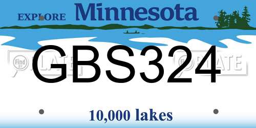 GBS324 Minnesota License Plate
