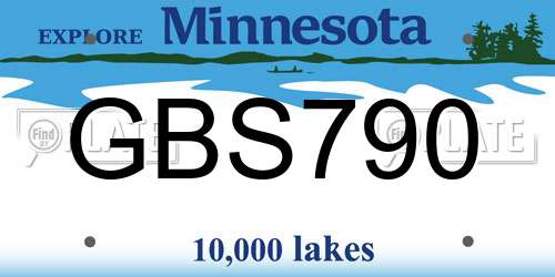 GBS790 Minnesota License Plate