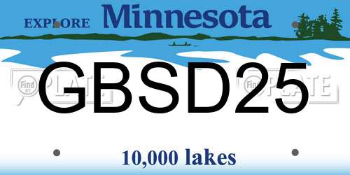 GBSD25 Minnesota License Plate