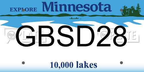 GBSD28 Minnesota License Plate