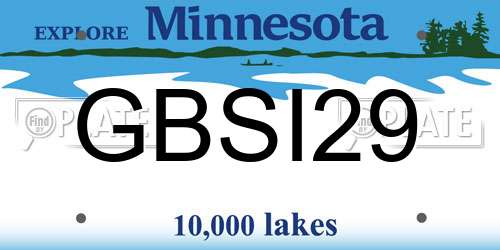 GBSI29 Minnesota License Plate